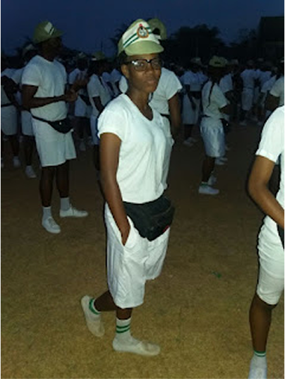 Different photo of Peace Itimi wearing her NYSC uniform